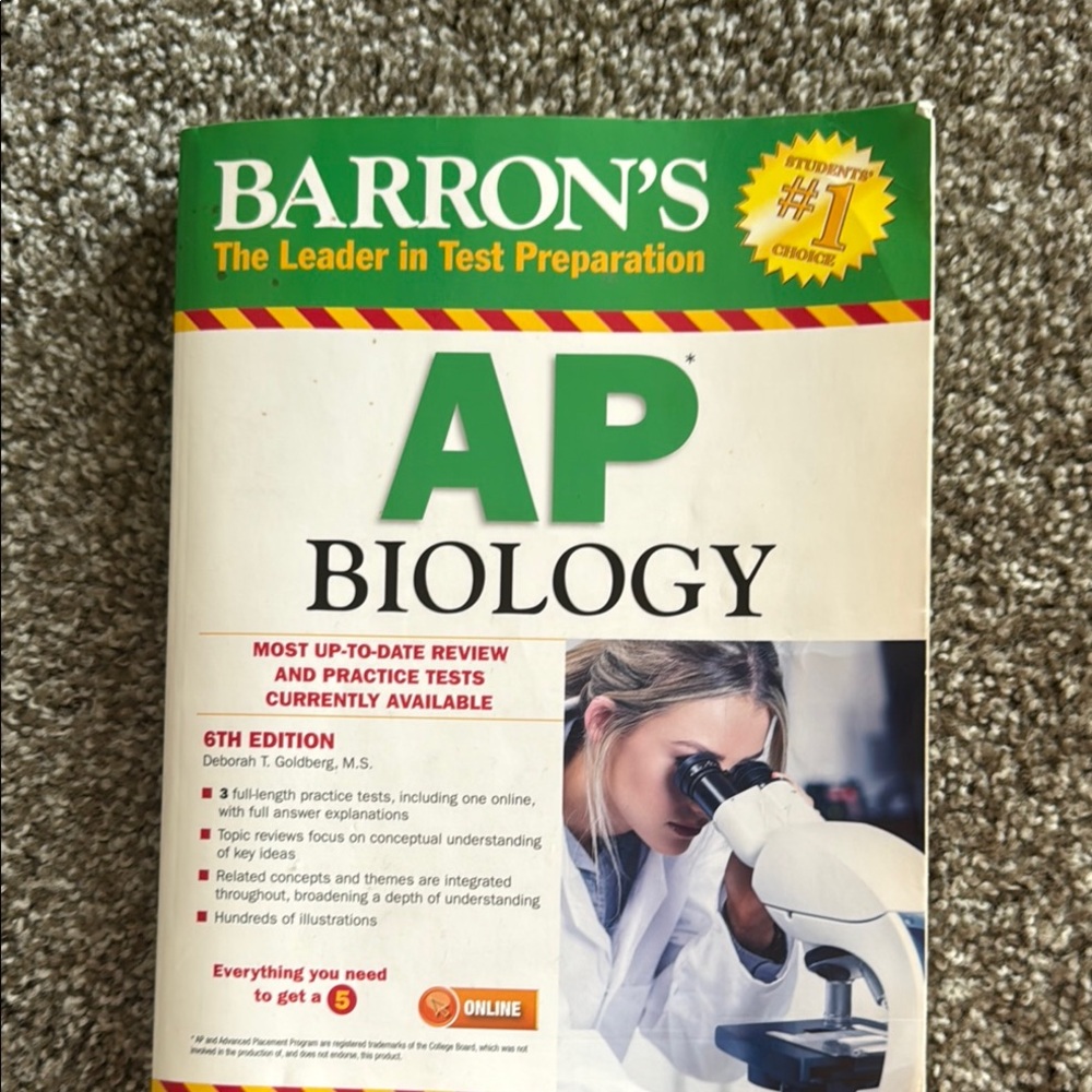 BARRONS AP BIOLOGY test prep book